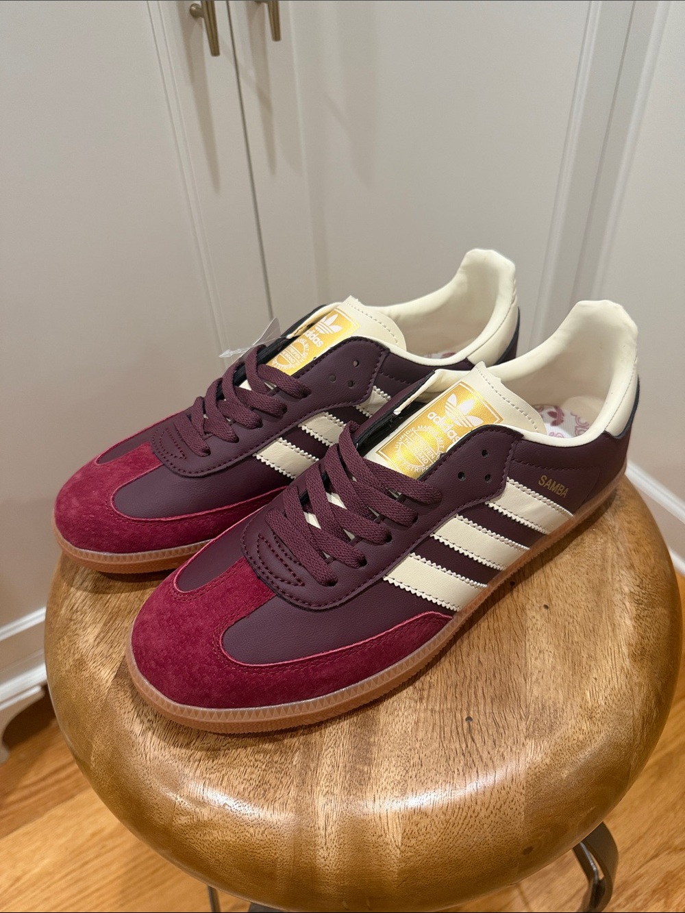 adidas Samba Sneakers in Burgundy and Cream